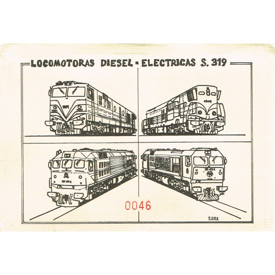 Sobre temático con 6 postales LOCOMOTORAS DIESEL-ELECTRICAS