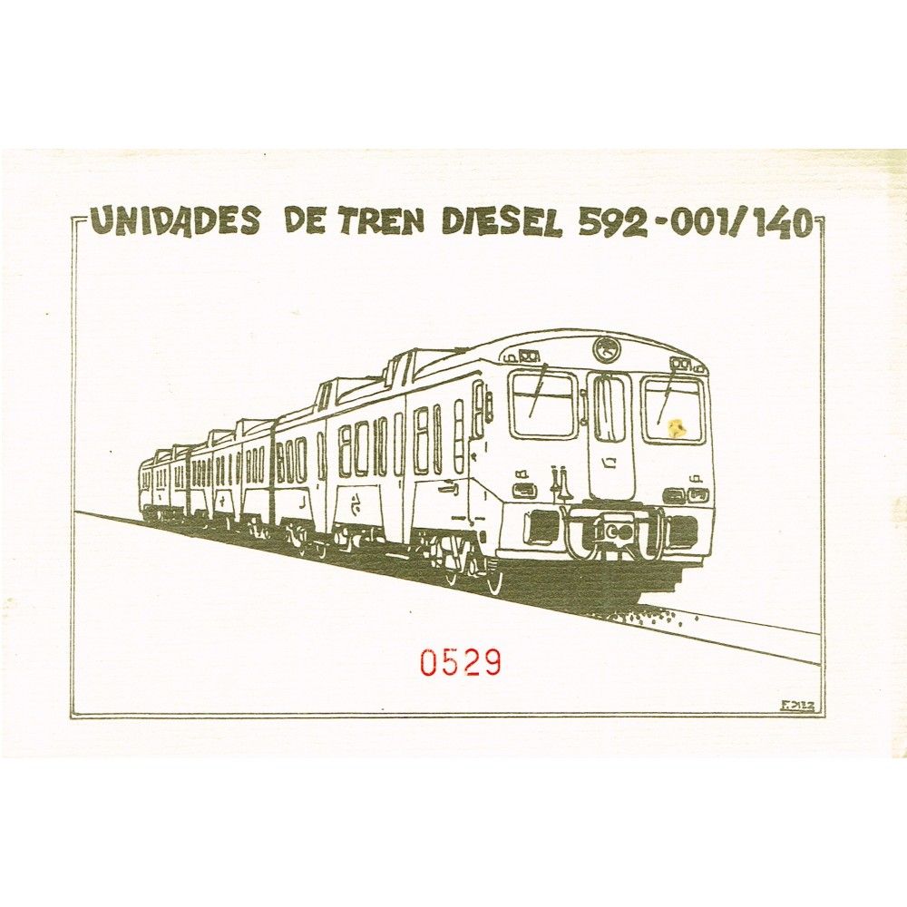 Sobre temático con 6 postales UNIDADES DE TREN DIESEL
