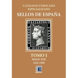 Catálogo Unificado Especializado de Sellos de España Serie Bronce Tomo I Siglo XIX 1850-1900