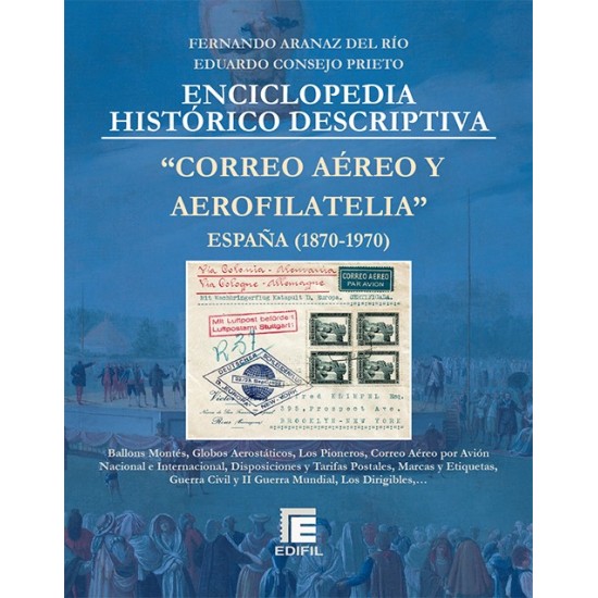 Tapa de encuadernación Enciclopedia Correo Aéreo y Aerofilatelia